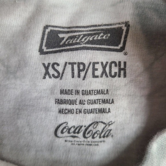 American Eagle COKE Coca-Cola T-Shirt Women's XS Gray Pink Tie Dye Tailgate - Picture 4 of 12